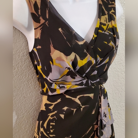 Banana Republic Lilac Crêpe Floral Silky Sheath Cocktail Dress Size 4 - Picture 4 of 8